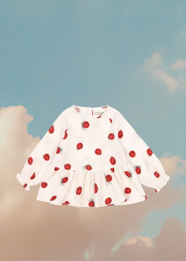 Konges Sløjd Overdele | Coco ladybug bluse - ladybug bow