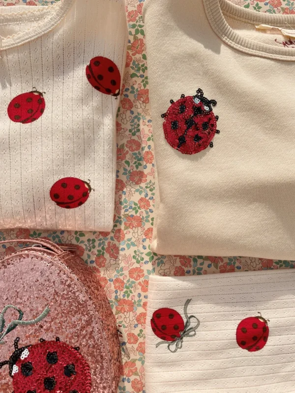 Konges Sløjd Overdele | Lou Ladybug Sweatshirt - ladybug glitter