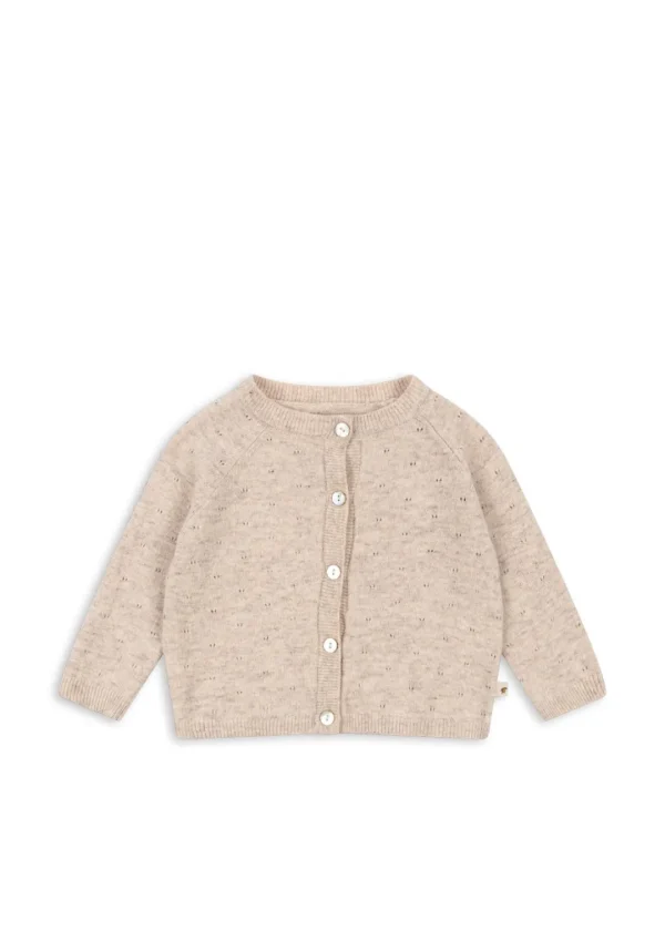 Konges Sløjd Overdele | MINO CARDIGAN - OFF WHITE MELANGE POINTELLE