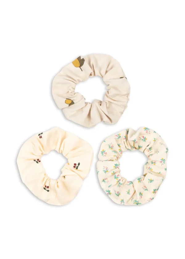 Konges Sløjd Accessories | 3 pak scrunchie stor - CHERRY/LEMON/FLEUR COLORÈ